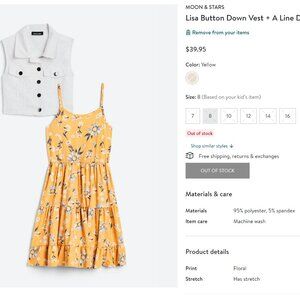 NWT Lisa Button Down Vest + A Line Dress Set